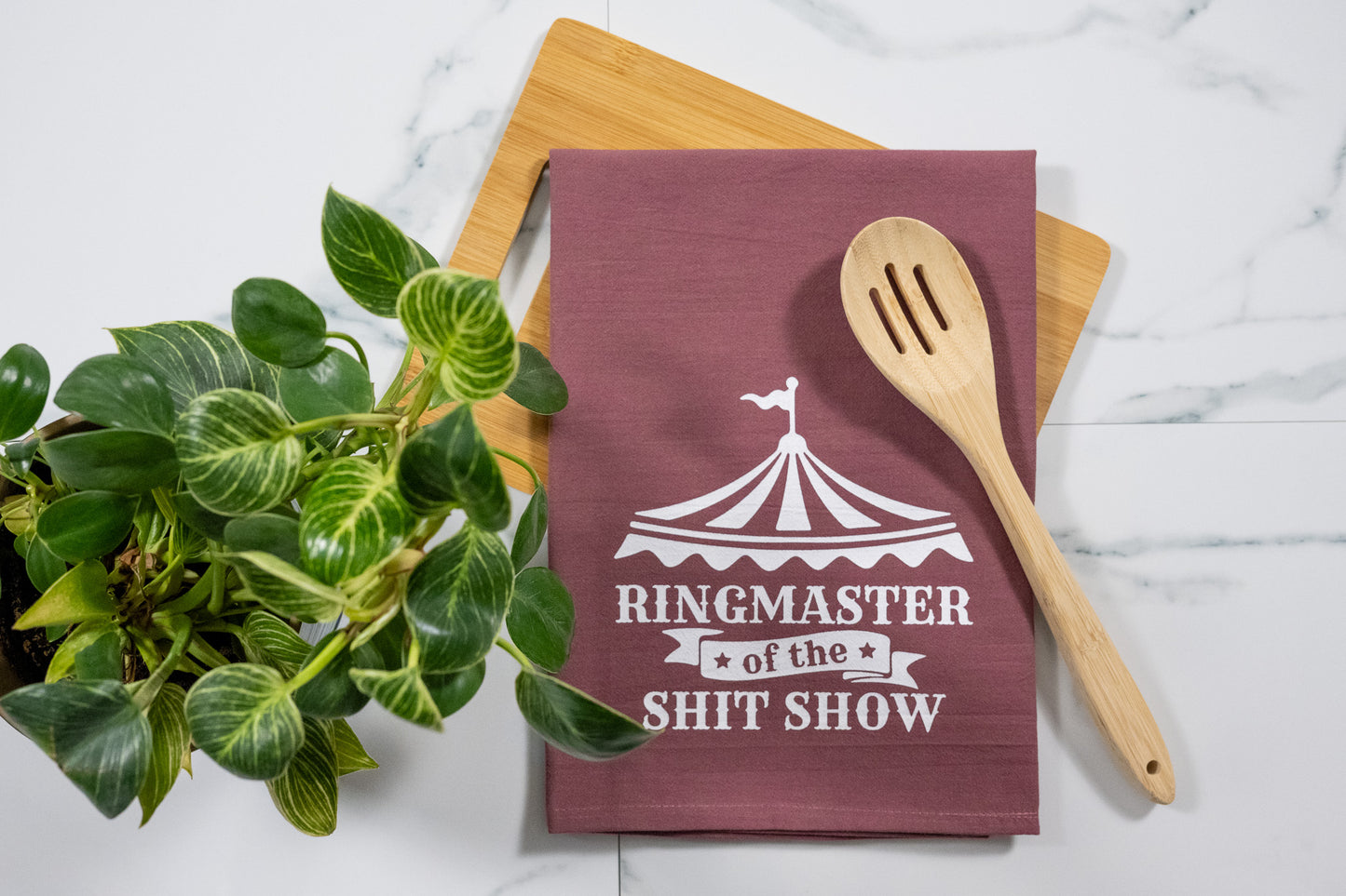 Ringmaster of the Shit Show Tea Towel - Wine